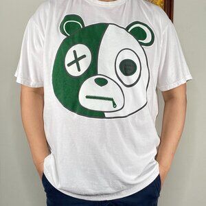 Kickstrike Bear Graphic Tee T-Shirt Top Men's XL White Casual